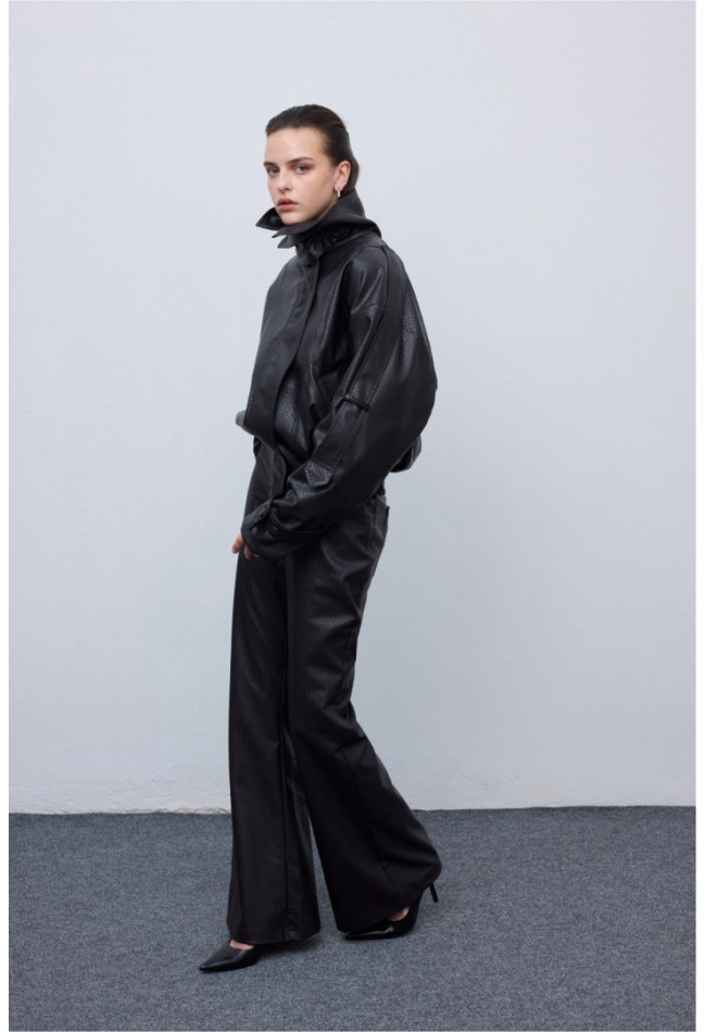 ΠΑΝΤΕΛΟΝΙ ΔΕΡΜΑΤΙΝΟ ΜΑΥΡΟ CIEL CONCEPT Leather Knots Pants Black