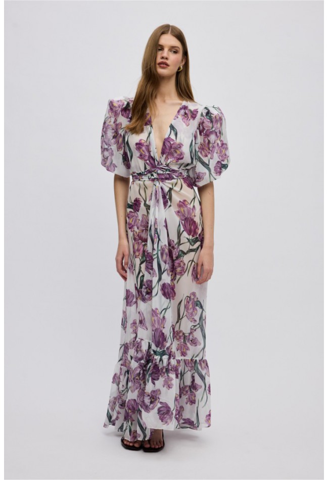 ΚΙΜΟΝΟ ΦΛΟΡΑΛ ΜΩΒ CIEL CONCEPT  TULIPA KIMONO