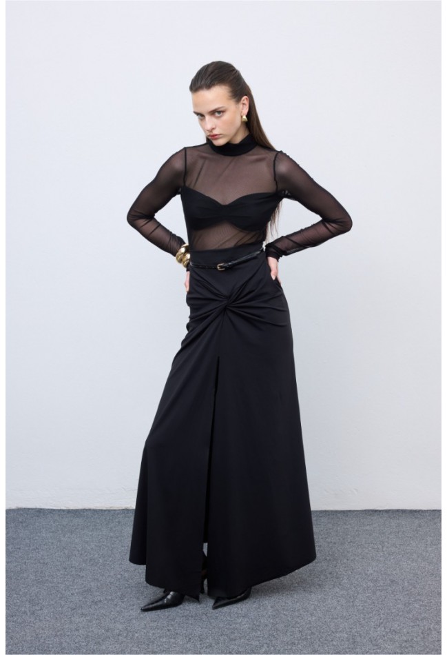 ΦΟΥΣΤΑ ΜΑΥΡΟ CIEL CONCEPT Black Jersey Skirt