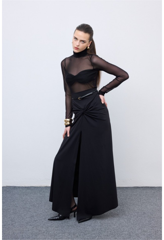 ΦΟΥΣΤΑ ΜΑΥΡΟ CIEL CONCEPT Black Jersey Skirt