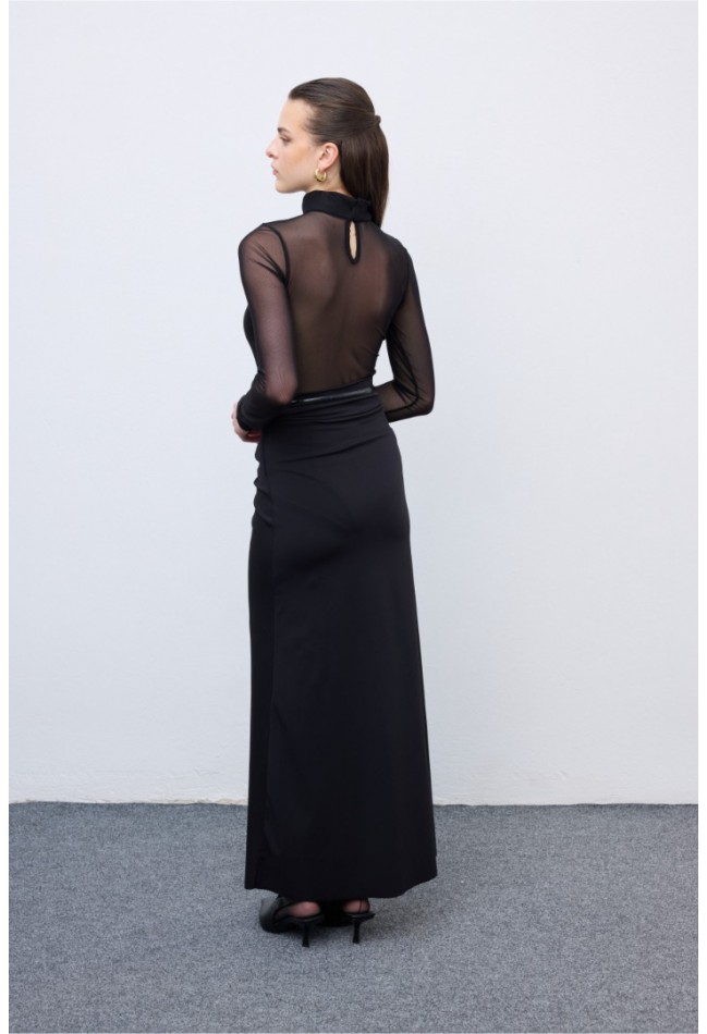 ΦΟΥΣΤΑ ΜΑΥΡΟ CIEL CONCEPT Black Jersey Skirt