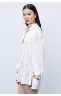 ΠΟΥΚΑΜΙΣΟ ΛΕΥΚΟ-ΧΡΥΣΟ CIEL CONCEPT Gold Lines Shirt White