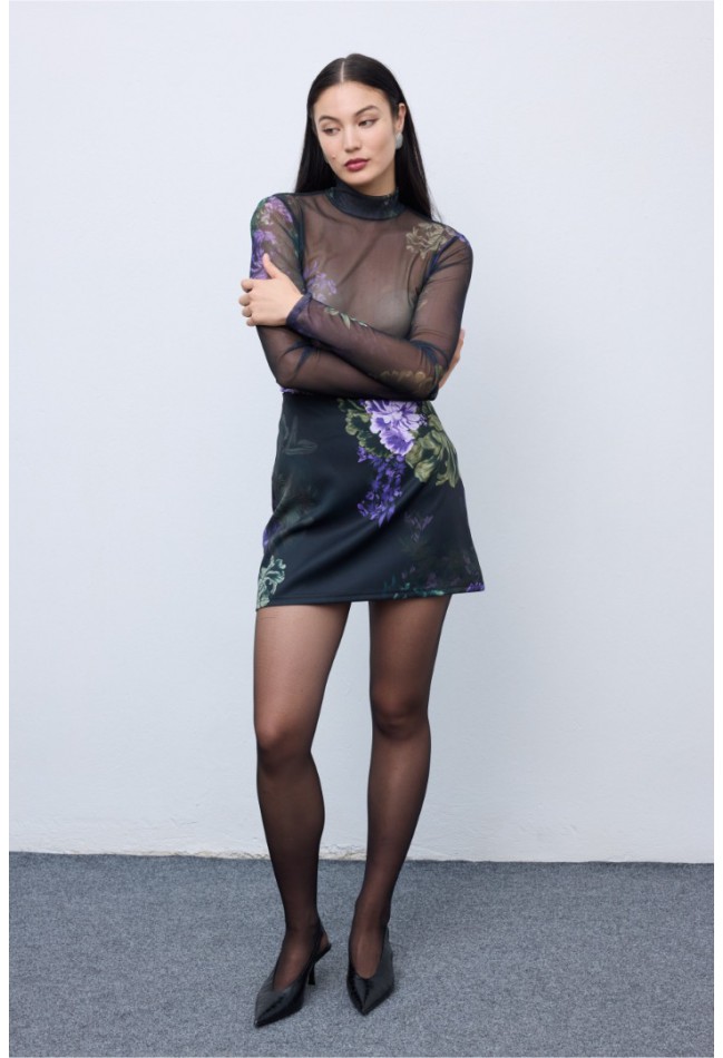 ΦΟΥΣΤΑ ΜΑΥΡΟ-ΛΕΒΑΝΤΑ CIEL CONCEPT Vittoria Mini Skirt