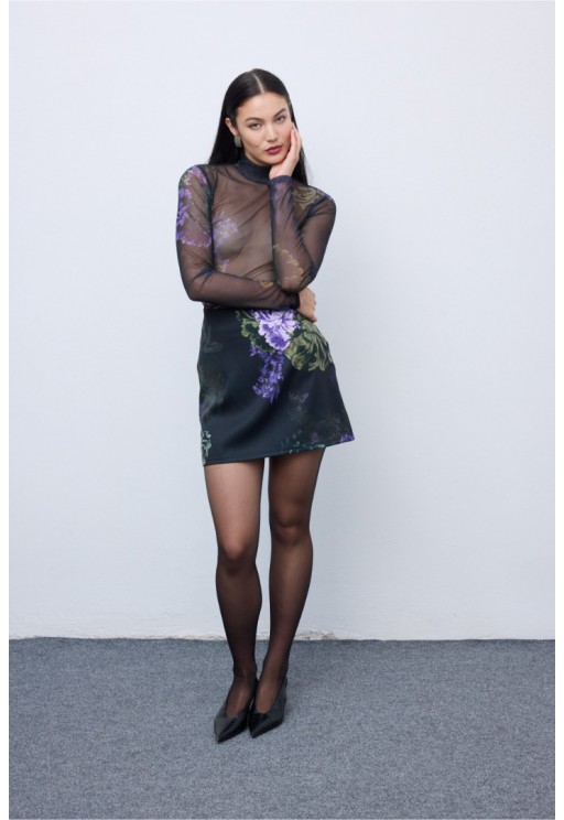 ΦΟΥΣΤΑ ΜΑΥΡΟ-ΛΕΒΑΝΤΑ CIEL CONCEPT Vittoria Mini Skirt