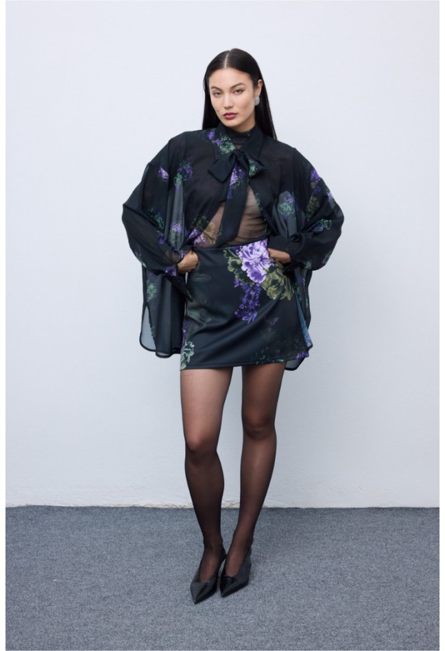 ΦΟΥΣΤΑ ΜΑΥΡΟ-ΛΕΒΑΝΤΑ CIEL CONCEPT Vittoria Mini Skirt