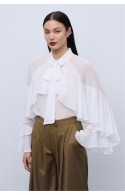 ΠΟΥΚΑΜΙΣΟ  ΛΕΥΚΟ CIEL CONCEPT Ruffle Shirt Brown