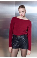 ΜΠΛΟΥΖΑ ΒΟΥΡΓΟΥΝΔΙ  CIEL-CONCEPT Stefani Knit Top Burgundy
