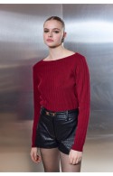 ΜΠΛΟΥΖΑ ΒΟΥΡΓΟΥΝΔΙ  CIEL-CONCEPT Stefani Knit Top Burgundy