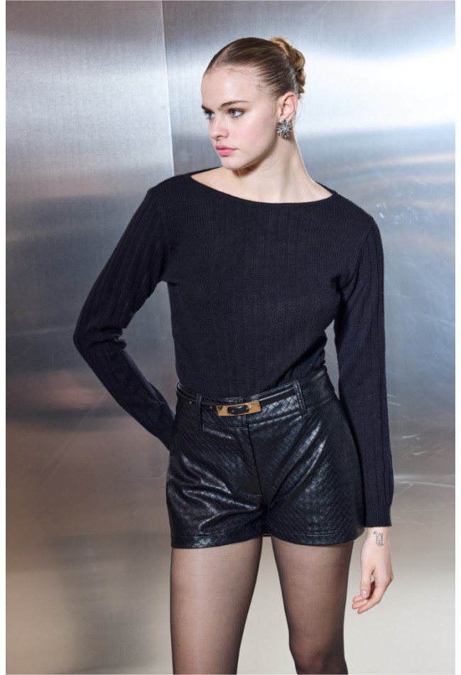 ΜΠΛΟΥΖΑ ΜΑΥΡΟ CIEL-CONCEPT  Stefani Knit Top Black