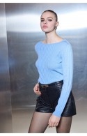 ΜΠΛΟΥΖΑ ΓΑΛΑΖΙΟ CIEL- CONCEPT  Stefani Knit Top Ciel