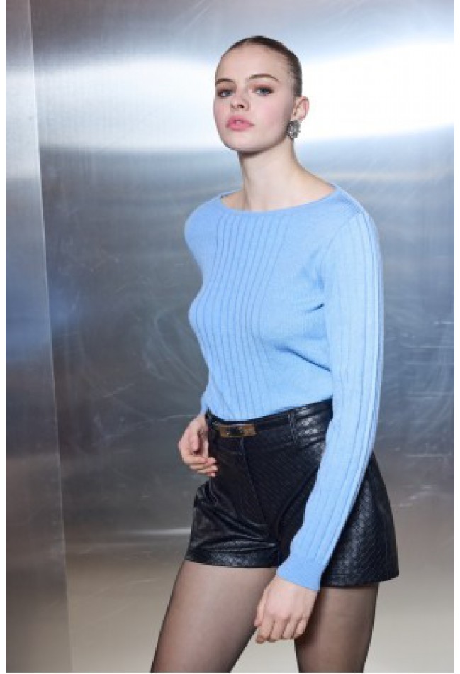 ΜΠΛΟΥΖΑ ΓΑΛΑΖΙΟ CIEL- CONCEPT  Stefani Knit Top Ciel