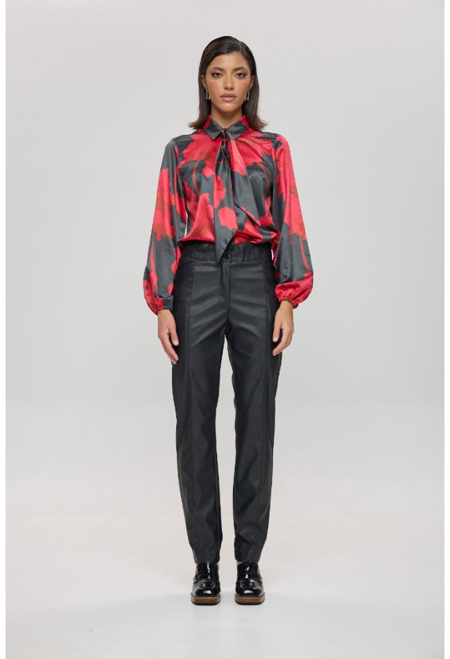 ΠΟΥΚΑΜΙΣΟ ΚΟΚΚΙΝΟ-ΜΑΥΡΟ L.Q. FASHION 4097