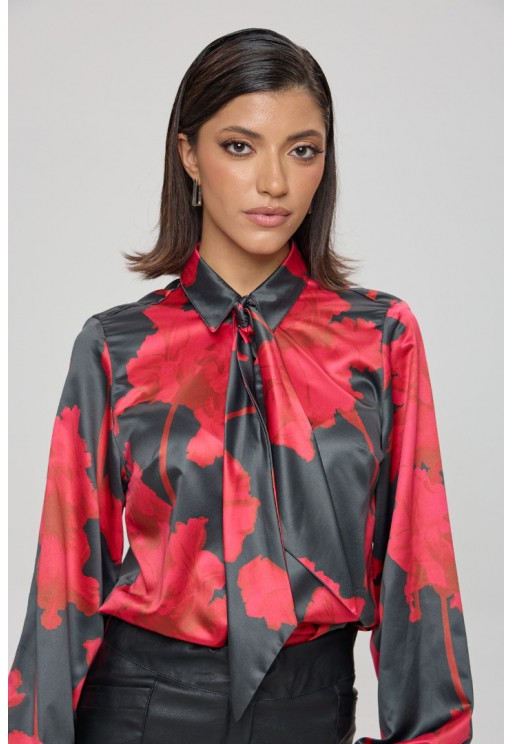 ΠΟΥΚΑΜΙΣΟ ΚΟΚΚΙΝΟ-ΜΑΥΡΟ L.Q. FASHION 4097