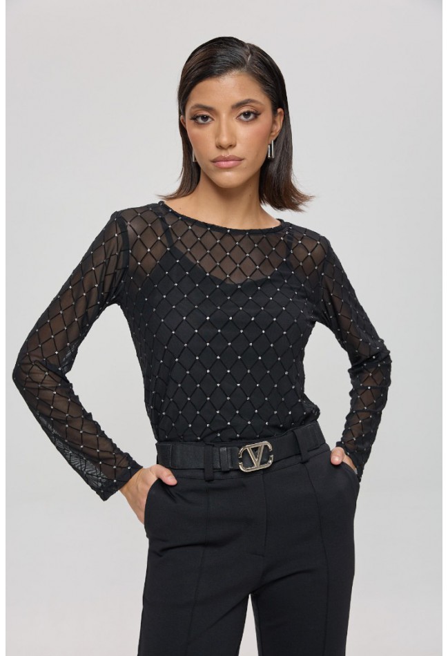 ΜΠΛΟΥΖΑ ΜΑΥΡΗ L.Q. FASHION 4108