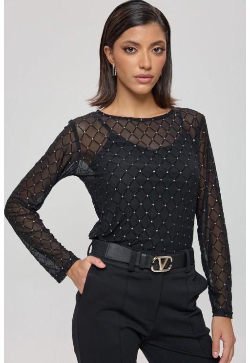 ΜΠΛΟΥΖΑ ΜΑΥΡΗ L.Q. FASHION 4108