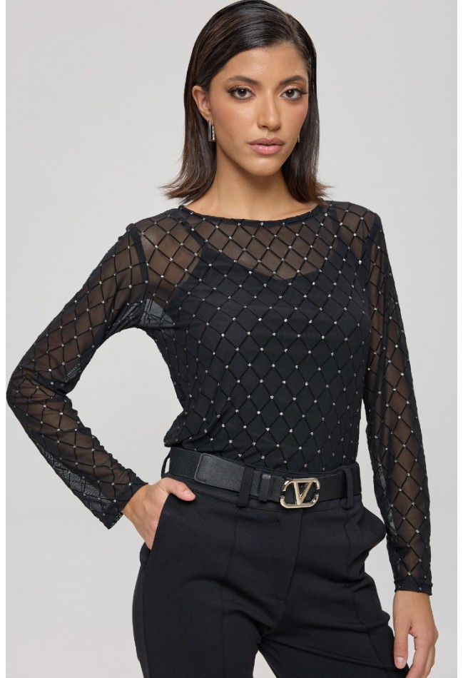 ΜΠΛΟΥΖΑ ΜΑΥΡΗ L.Q. FASHION 4108