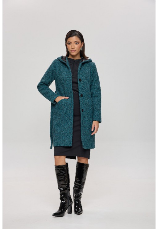 ΠΑΛΤΟ ΜΠΛΕ  ΜΕΛΑΝΖΕ L.Q. FASHION 4083