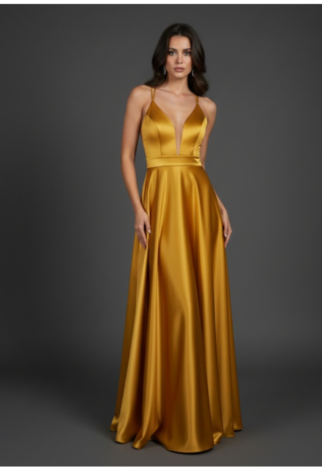 Βραδινό φόρεμα κίτρινο σαφράν MORATTI 17107814