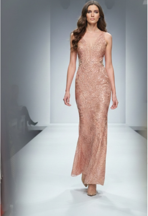 Βραδινό φόρεμα πορτοκαλί MORATTI 17103737