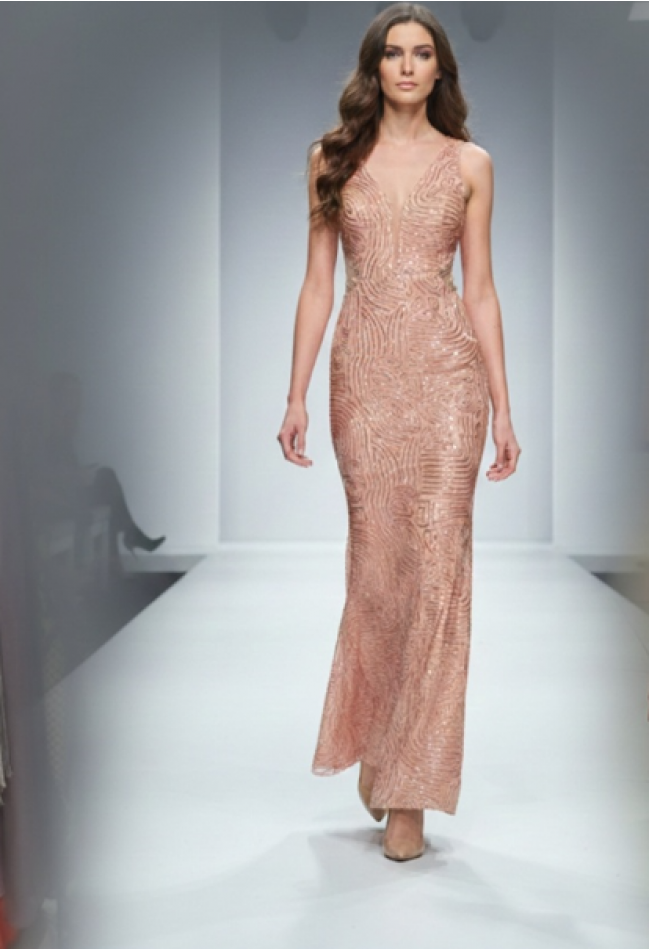 Βραδινό φόρεμα πορτοκαλί MORATTI 17103737