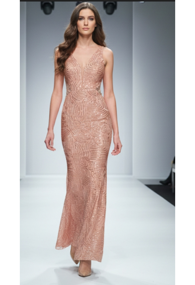 Βραδινό φόρεμα πορτοκαλί MORATTI 17103737