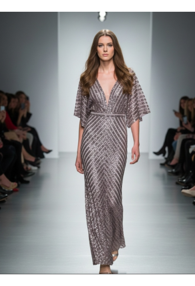 Βραδινό φόρεμα παγιέτα μοβ MORATTI  13102153