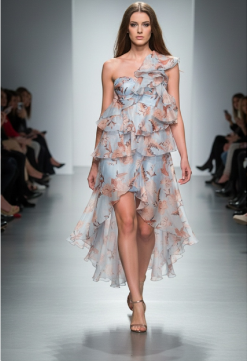 Βραδινό φόρεμα γαλάζιο φλοράλ MORATTI  17107776