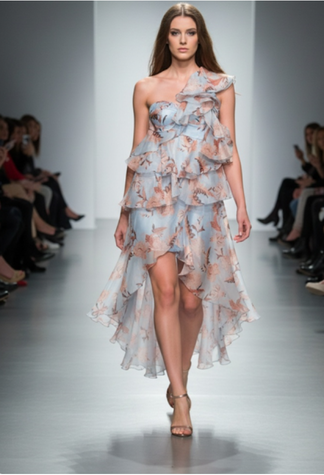 Βραδινό φόρεμα γαλάζιο φλοράλ MORATTI  17107776