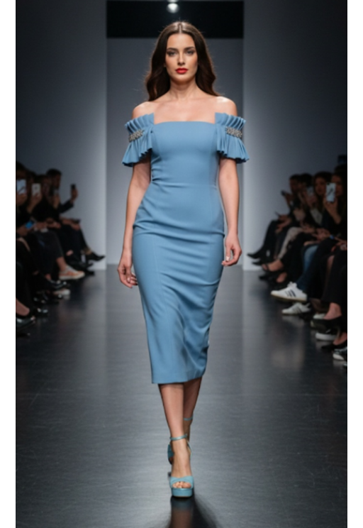 Βραδινό φόρεμα μπλε ίντιγκο MORATTI 17102979