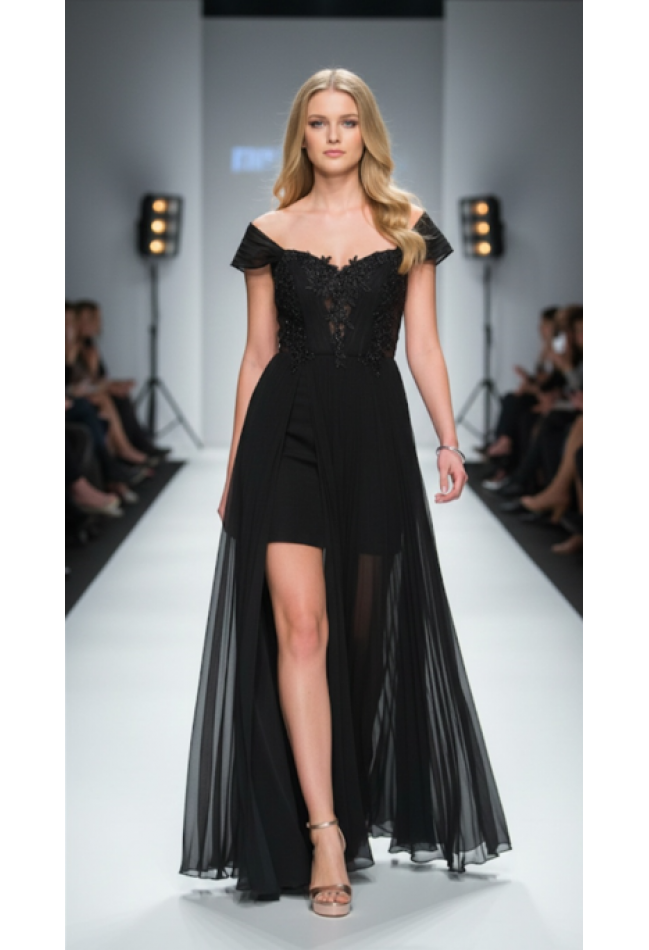 Βραδινό φόρεμα μαύρο MORATTI  17103628