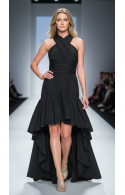 Φόρεμα ασύμμετρο μαύρο MORATTI  16101991