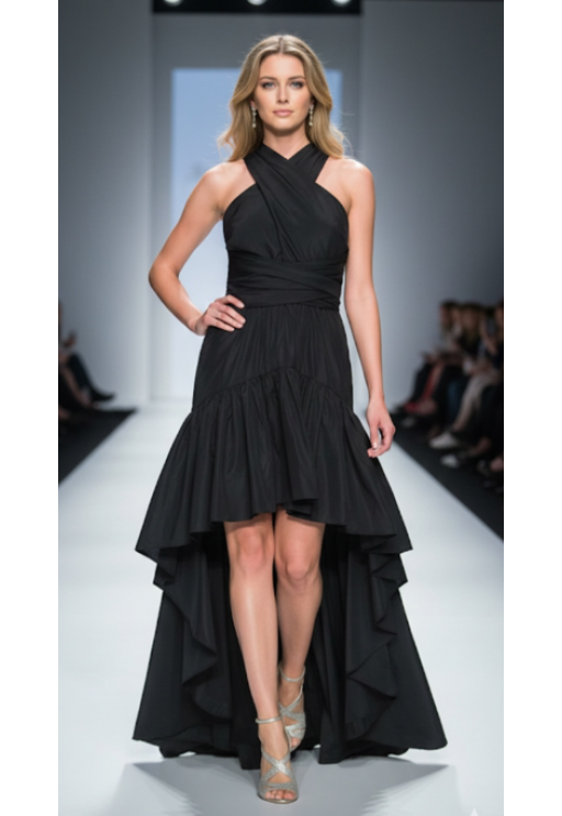 Φόρεμα ασύμμετρο μαύρο MORATTI  16101991