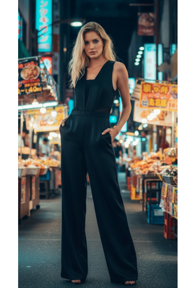 Φόρμα ολόσωμη μαύρη MOMO 16107154