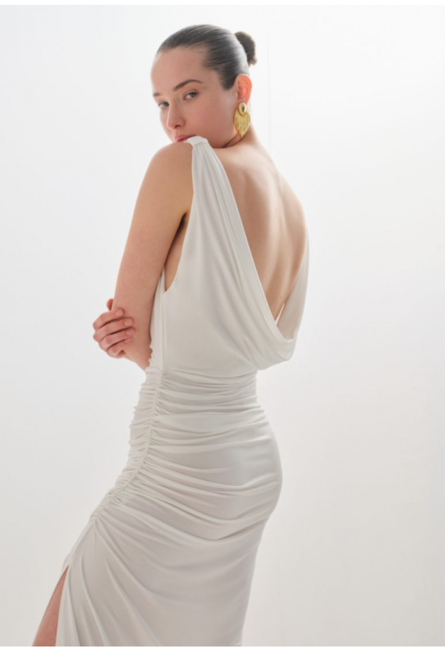 ΦΟΡΕΜΑ WITE NASH BY AVLONITI LEONORE WITE DRESS