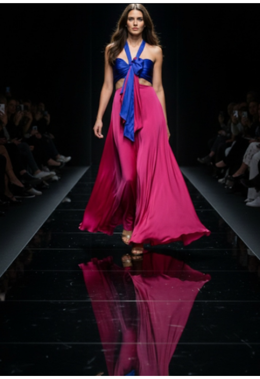 Φόρεμα φούξια STELIOS KOUDOUNARIS 1612