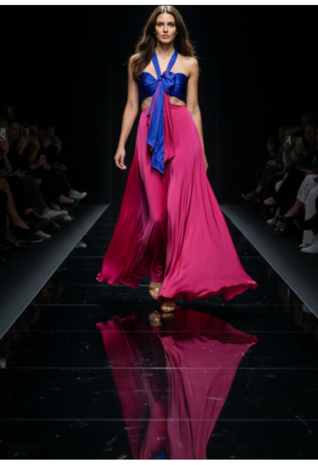 Φόρεμα φούξια STELIOS KOUDOUNARIS 1612