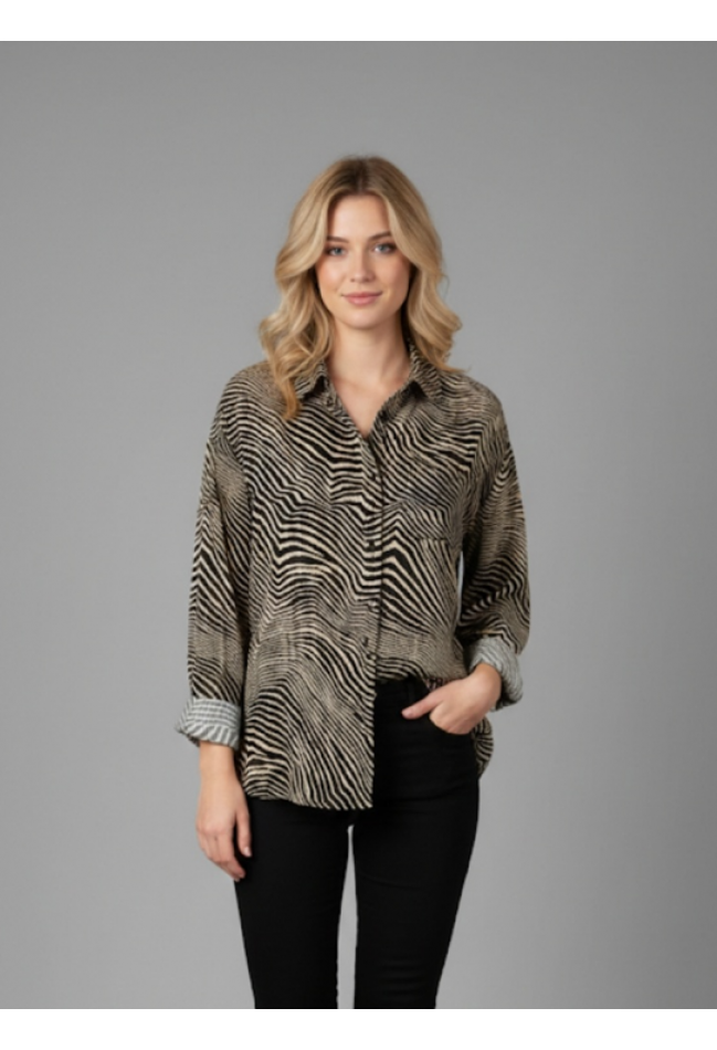 ΠΟΥΚΑΜΙΣΟ ΕΜΠΡΙΜΕ ΜΑΥΡΟ-ΧΡΥΣΟ VERO MODA 10335833