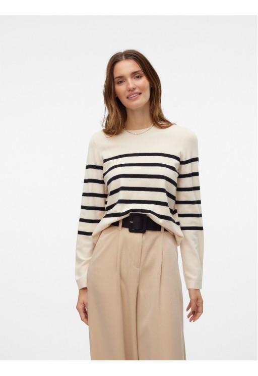 ΠΟΥΛΟΒΕΡ ΕΚΡΟΥ-ΜΑΥΡΟ ΡΙΓΑ  VERO MODA 10309324