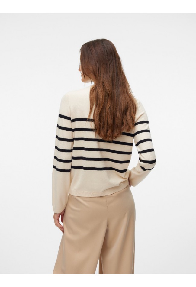 ΠΟΥΛΟΒΕΡ ΕΚΡΟΥ-ΜΑΥΡΟ ΡΙΓΑ  VERO MODA 10309324