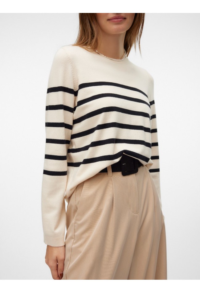 ΠΟΥΛΟΒΕΡ ΕΚΡΟΥ-ΜΑΥΡΟ ΡΙΓΑ  VERO MODA 10309324