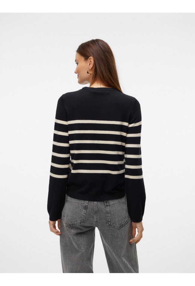 ΠΟΥΛΟΒΕΡ ΜΑΥΡΟ-ΜΠΕΖ ΡΙΓΑ  VERO MODA 10309324-1