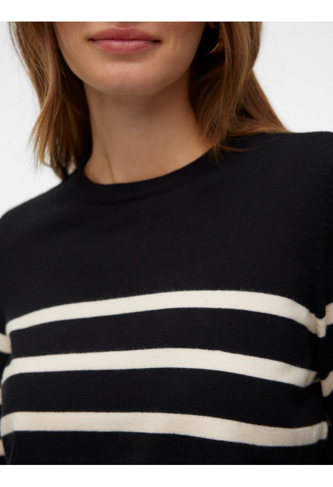 ΠΟΥΛΟΒΕΡ ΜΑΥΡΟ-ΜΠΕΖ ΡΙΓΑ  VERO MODA 10309324-1