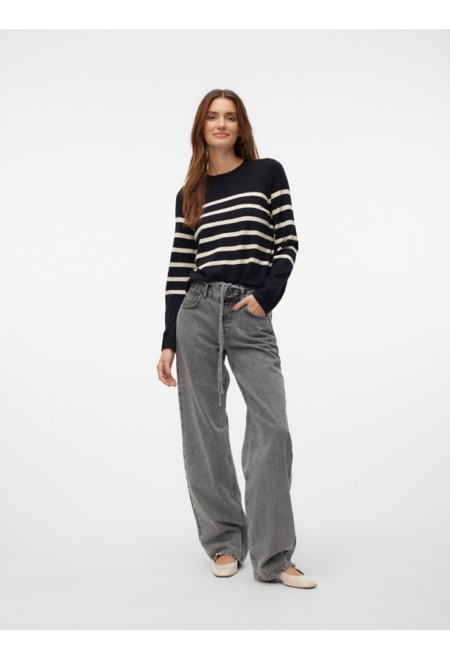 ΠΟΥΛΟΒΕΡ ΜΑΥΡΟ-ΜΠΕΖ ΡΙΓΑ  VERO MODA 10309324-1